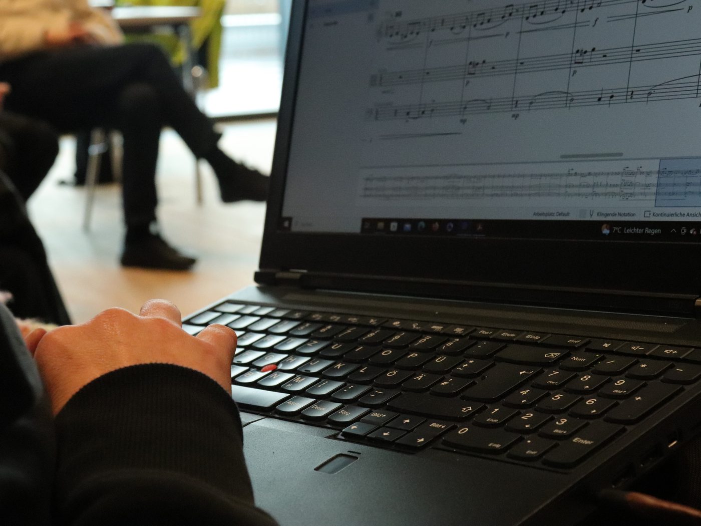 A score on a laptop